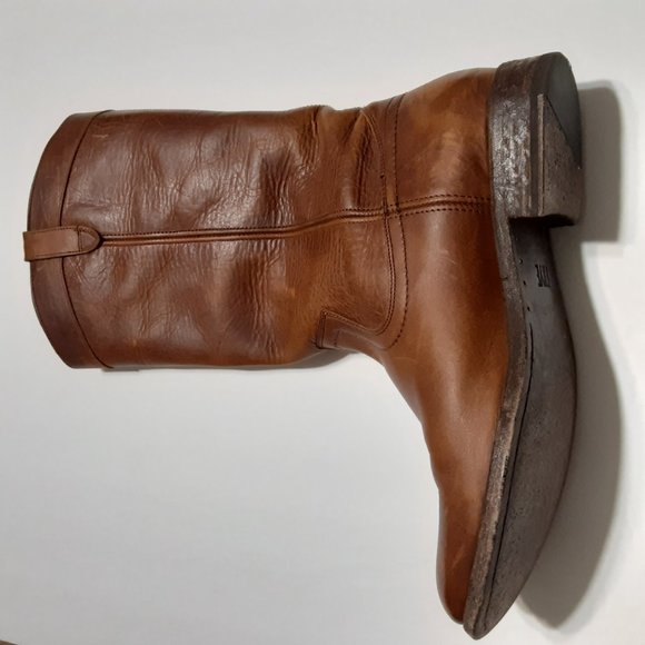 Frye Cognac Melissa Pull On Women's Leather Boots 3475458-COG Size 10B - Picture 4 of 11